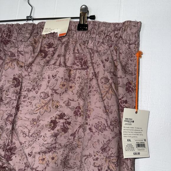 Knox Rose Target Women’s Straight Leg High Rise Floral Pants Rose Ash Size XXL - Picture 4 of 7